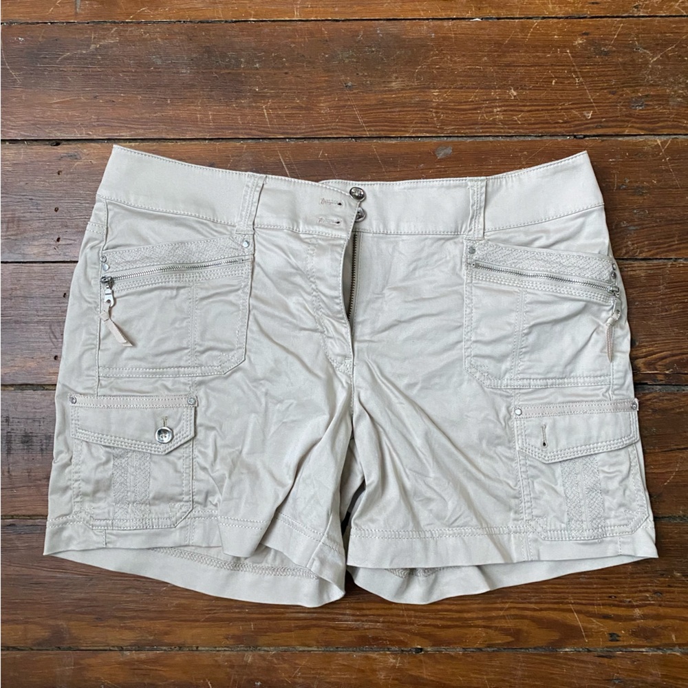 WHBM Khaki Cargo Shorts Size 10
